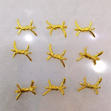 Altın Kaplama Dikenli Tel Formlu Takı Ara Aparatı - Modern Tasarım Kolye ve Bileklik Malzemesi