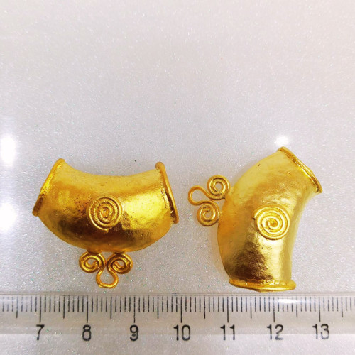 Altın Kaplama Pirinç Spiral Desenli Kolye Sallantı Aparatı - Lüks Takı Malzemesi