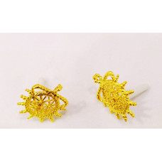 Altın Kaplama Pirinç Hitit Güneşi Model Küpe Malzemesi (1 çift)