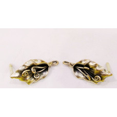 Antik Gümüş Kaplama Pirinç Küpe Malzemesi 1 çift