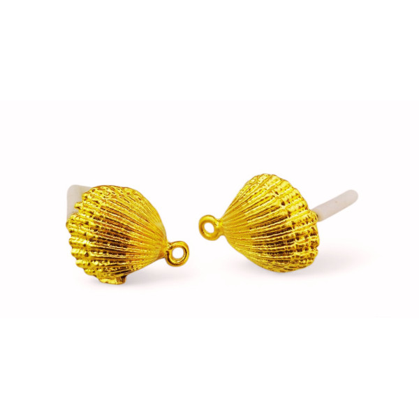 Altın Kaplama Deniz Kabuğu Model Pirinç Küpe Malzemesi 2 cm – 1 Çift Altın Kaplama Deniz Kabuğu Model Pirinç Küpe Malzemesi 2 cm – 1 Çift