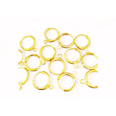 Altın Kaplama Kilitli Ay Küpe Kancası – 1 Çift (Pirinç, Dayanıklı)