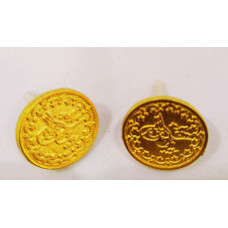 Altın Kaplama Pirinç Tuğralı Küpe Malzemesi 1 çift