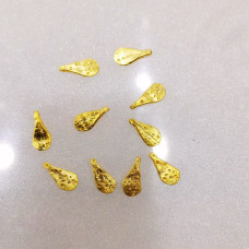 Altın Kaplama Dövme Dokulu Minimal Yaprak Formlu Takı Sallantı Malzemesi