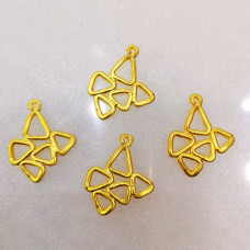 Altın Kaplama Geometrik Üçgen Formlu Takı Sallantı Malzemesi (1 Adet)