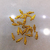 Altın Kaplama Metal Burgulu Konik Formlu Takı Sallantısı (1 Adet)