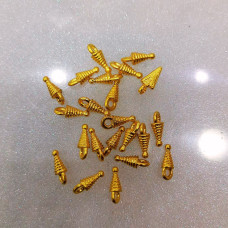 Altın Kaplama Metal Burgulu Konik Formlu Takı Sallantısı (1 Adet)