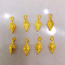 Altın Kaplama Baklava Formlu Etnik Küpe ve Kolye Ucu Aparatı - 1 Adet
