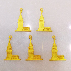 Altın Kaplama Kız Kulesi Model Takı ve Sallantı Malzemesi (1 Adet)