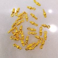 Altın Kaplama Metal Boğumlu Minik Takı Ara Aparatı ve Sallantısı (1 Adet)