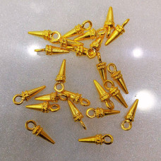 Altın Kaplama Metal Şakul Model Konik Takı Sallantısı (1 Adet)