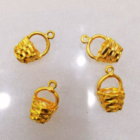 Altın Kaplama Örgü Desenli Sepet Formlu Takı Sallantı Aparatı (1 Adet)