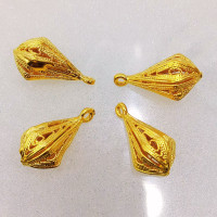 Altın Kaplama Telkari Desenli Konik Takı Sallantı Aparatı (1 Adet)