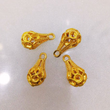Altın Kaplama Dantel Desenli Damla Formlu Takı Sallantı Aparatı (1 Adet)