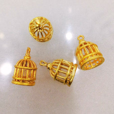 Altın Kaplama Nostaljik Kafes Formlu Takı Sallantı Aparatı (1 Adet)